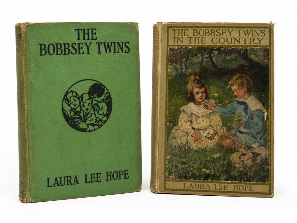 Lot 2 Vintage Bobbsey Twins Books 1916 1920s Laura Lee Hope Hardcover Set